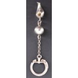 A Georg Jensen Sterling white metal key fob, 6 cm excluding ring