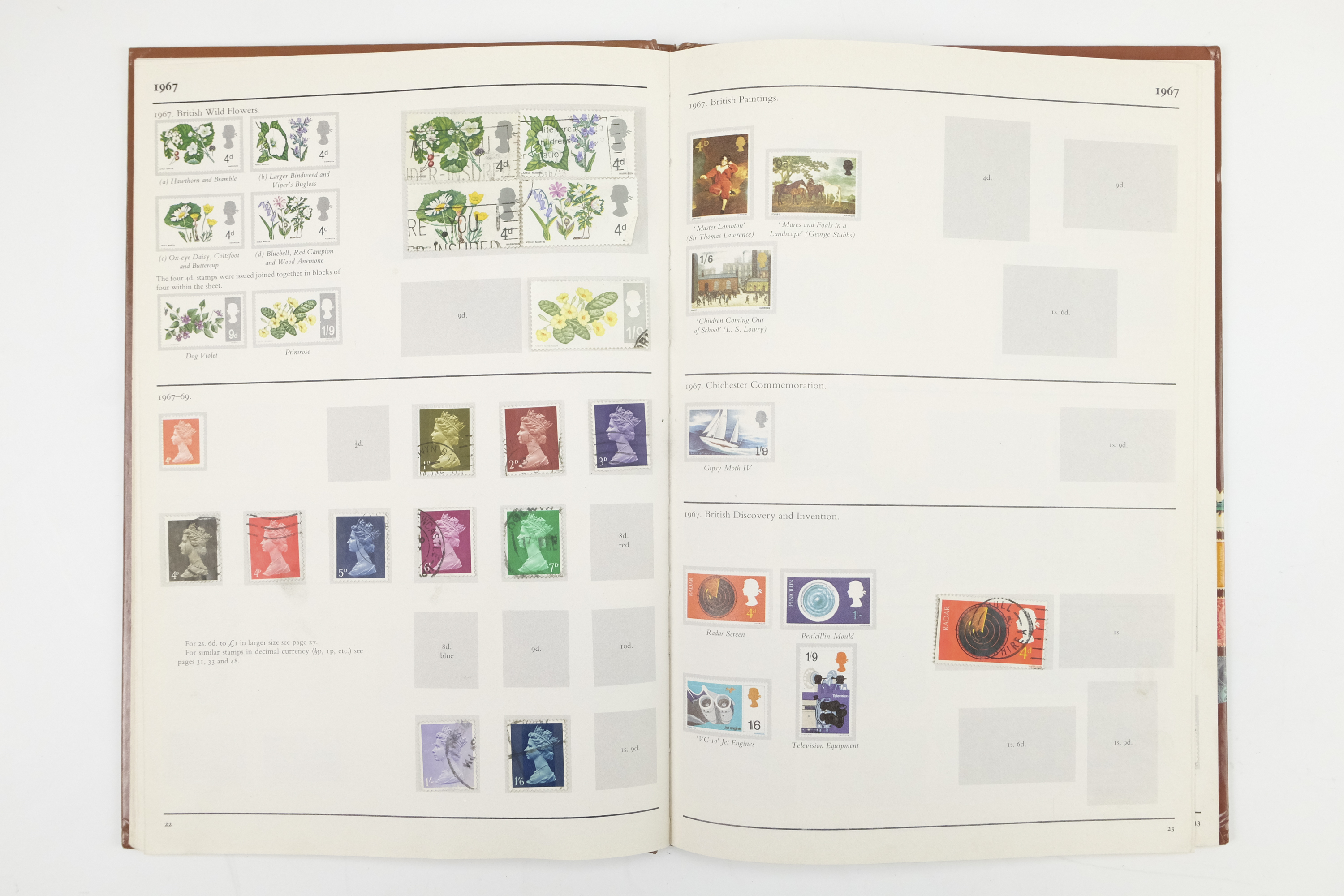 A GREEN album of Victorian to QEII definitive and commemorative stamps together with two juvenile - Image 11 of 40
