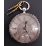 A late Victorian silver cased pocket watch by John Forrest of London, having a key-wound lever
