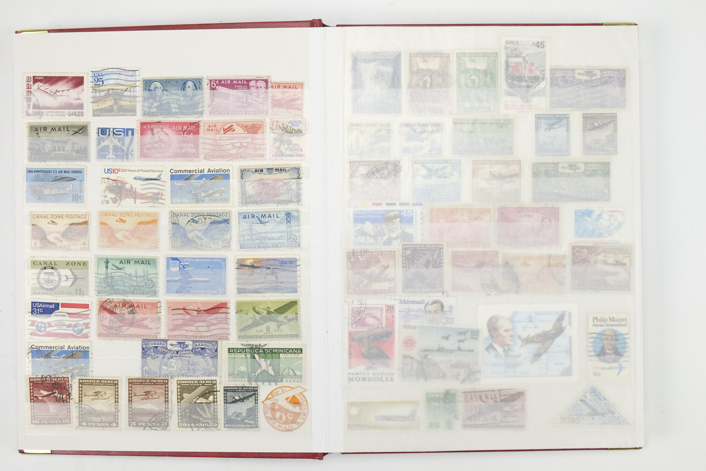 Five hingeless albums of world stamps, including an album of aircraft commemoratives, India, Cuba, - Image 6 of 53