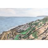 M Best "Sea Brow and beach, Whitehaven", a coastal scene of the cliffs and a building on the