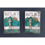 Two Butlin's Pwllheli 1947 lapel badges