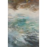 David Wiseman (b. 1949) An abstract river study, oil on canvas, with exhibition brochure from