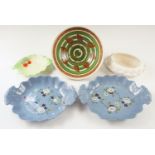 A Spode's Vellum dish together with a Beswick leaf dish and Dee Cee bowl, 23 cm