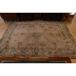A large wool pile rug, approximately 260 x 350 cm