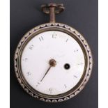 A George III verge pocket watch by Edward Steel(e) of Whitehaven, the movement having square