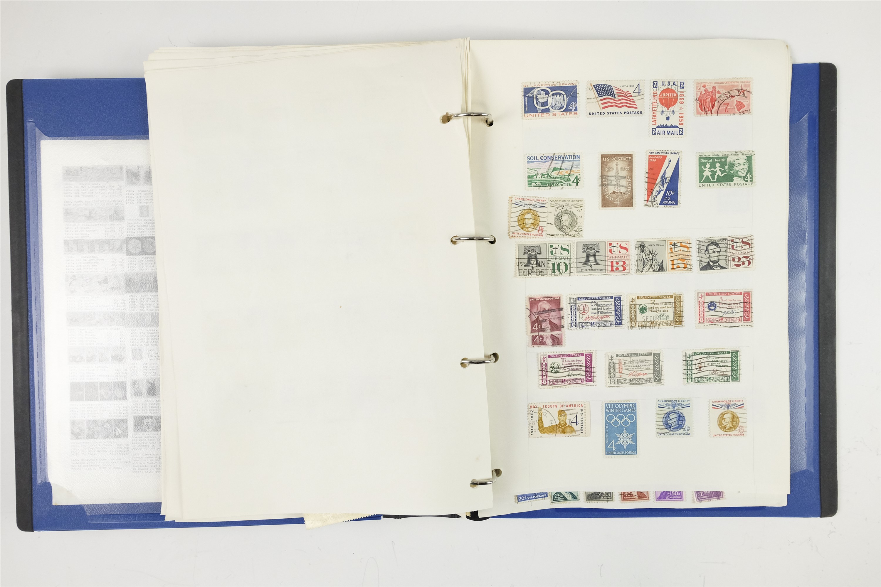 Three hingeless albums containing a collection of USA and Canadian stamps together with a quantity - Image 36 of 47