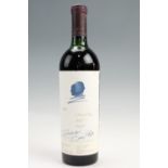 A bottle of 1987 Opus One red wine, Napa Valley, 75 cl