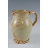 A Burton studio pottery slip decorated stoneware jug, 24 cm