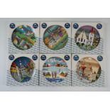 Six boxed Poole Pottery scenic plates, 15 cm