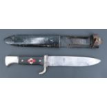 A German Third Reich Hitler Youth knife, (scabbard a/f)