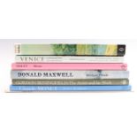 A group of fine art reference books including works on Canaletto, Donald maxwell, Alfred Sisley,