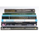 A group of books on Colin Chapman and Lotus cars
