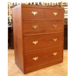 A teak chest of drawers, 92 cm x 53 cm x 117 cm