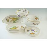 Six Royal Worcester "Evesham" ware dishes and a bowl