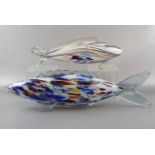 Two studio glass fish, circa 1960s , 54 cm x 37 cm