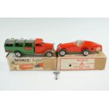 A boxed Tri-ang Minic clockwork Racing Car 13M together with a boxed Dust Cart