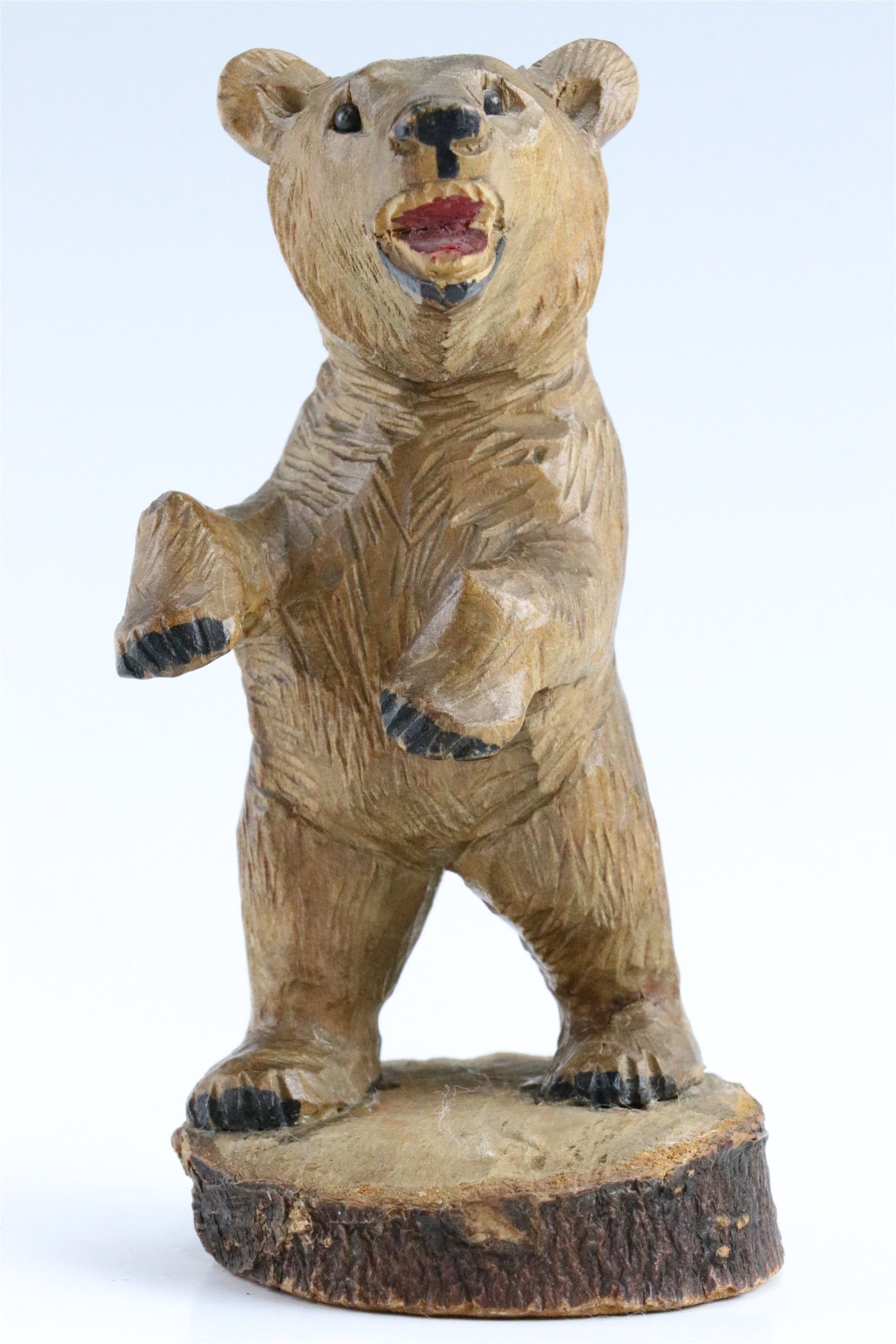 A mid 20th Century Swiss treen carved wooden bear, marked "Berne. SW, 1953" to base, 12 cm - Image 2 of 6