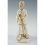 A mid-to-late 19th Century Royal Worcester blanc-de-chine figurines of an oriental gentleman,