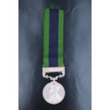 An Indian General Service medal with Afghanistan NWF 1919 clasp to 201048 Pte J W Armstrong, 2-4