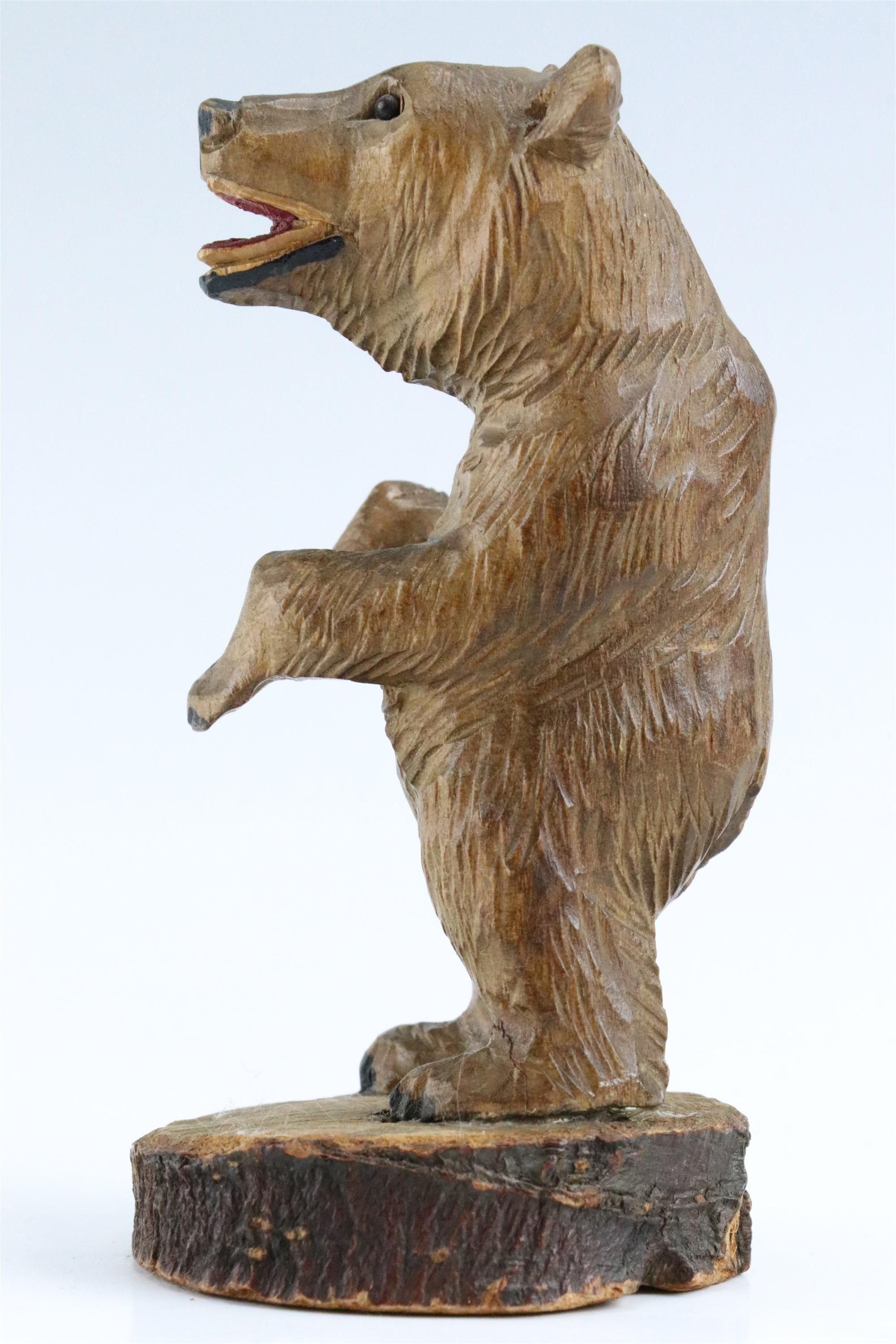 A mid 20th Century Swiss treen carved wooden bear, marked "Berne. SW, 1953" to base, 12 cm - Image 3 of 6