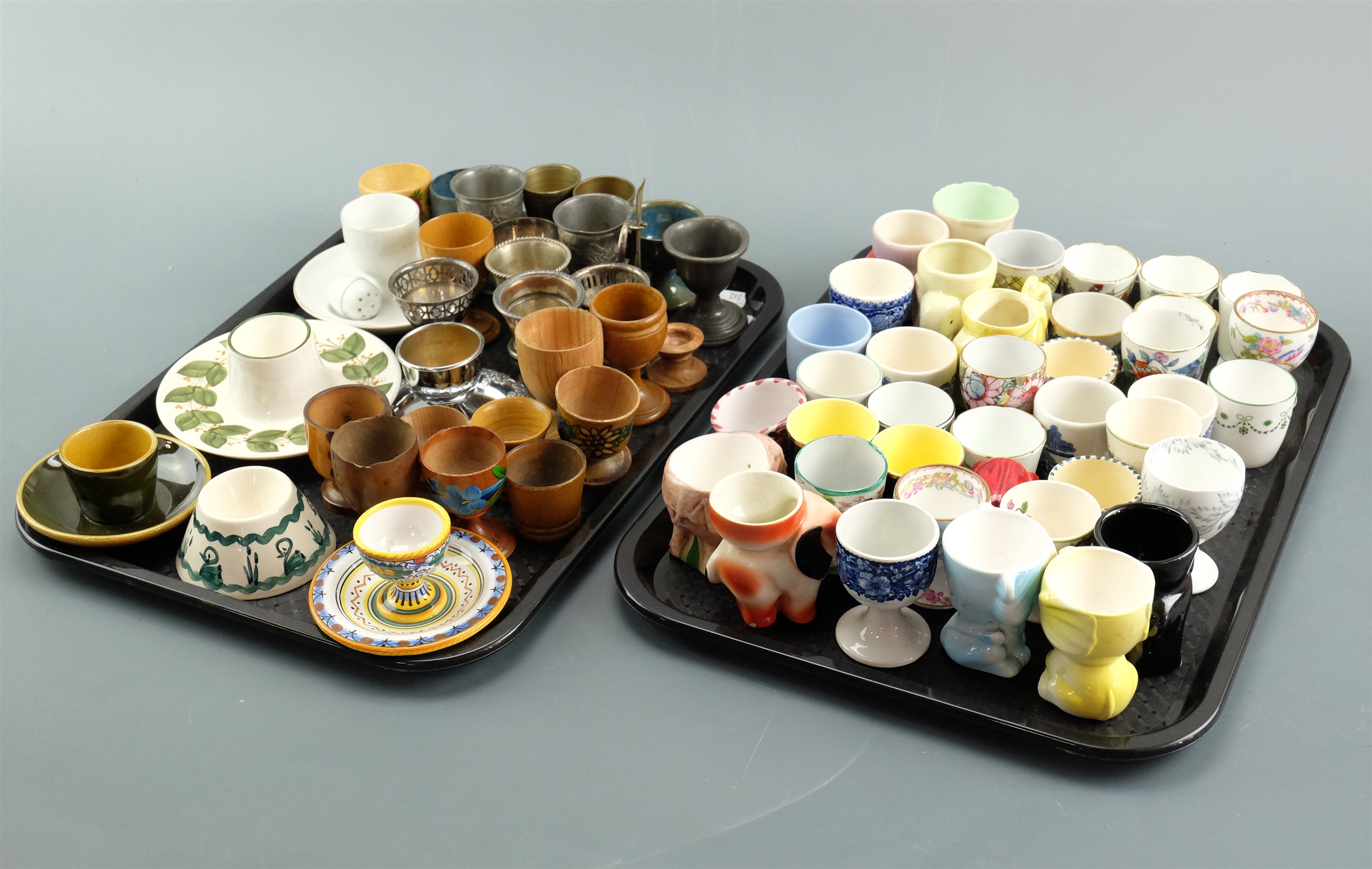 A large quantity of ceramic, electroplate and treen egg cups - Image 2 of 2