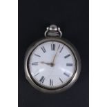 A William IV silver pair-cased verge pocket watch by John Bowes of Helmsley, 56 mm excluding stem