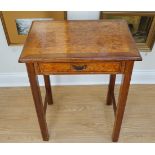A Georgian-style burr wood veneered and cross-banded side table, late 20th Century, 61 cm x 45 cm