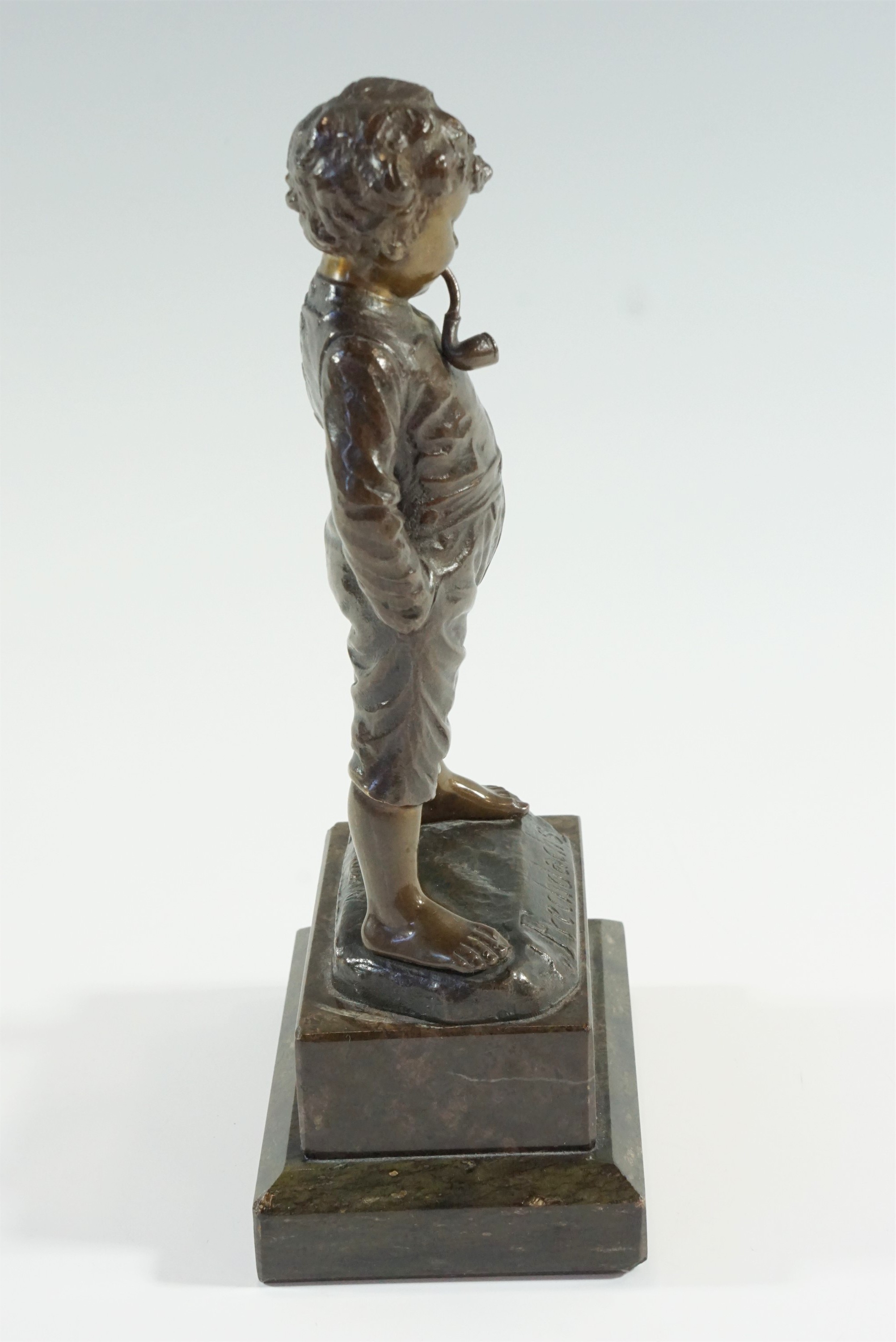 After R Hobold (German, 19th Century) "Frechdachs", [cheeky monkey], a cast bronze figure of a young - Image 2 of 5