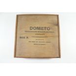 A Vintage wooden building block set 'Domento, Box F' by The Irish Toy Industry Ltd, box 37 x 36.5