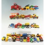 A quantity of Corgi, Matchbox, Majorette and other play-worn diecast cars and other vehicles