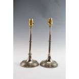 A pair of 1930s chromium plated table lamps, 31 cm to top of fitting