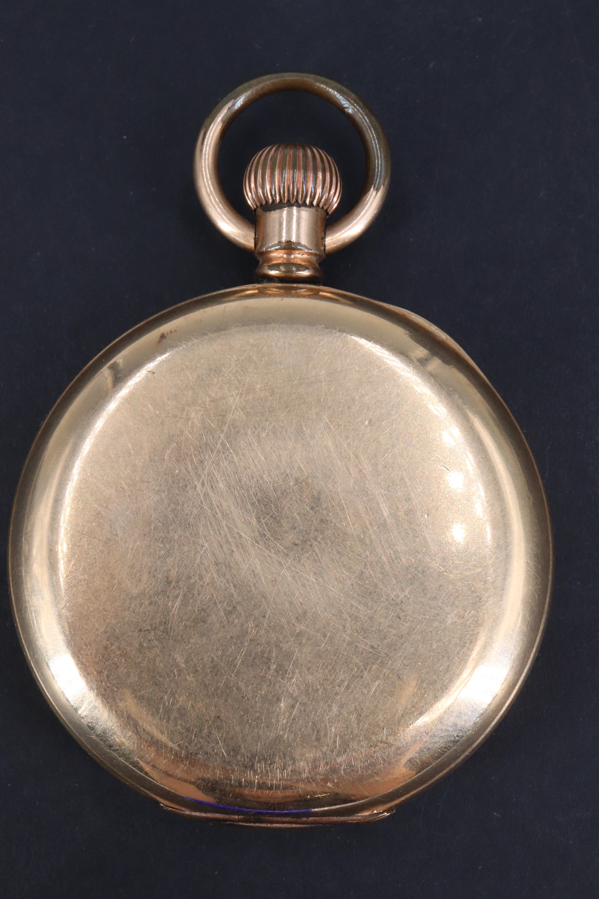 A Waltham gold-plated hunter pocket watch, early 20th Century, 50 mm excluding stem and bow, (runs - Image 4 of 7