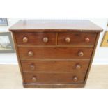 A Victorian mahogany chest of two short and three long drawers, 107 cm x 51 cm x 99 cm