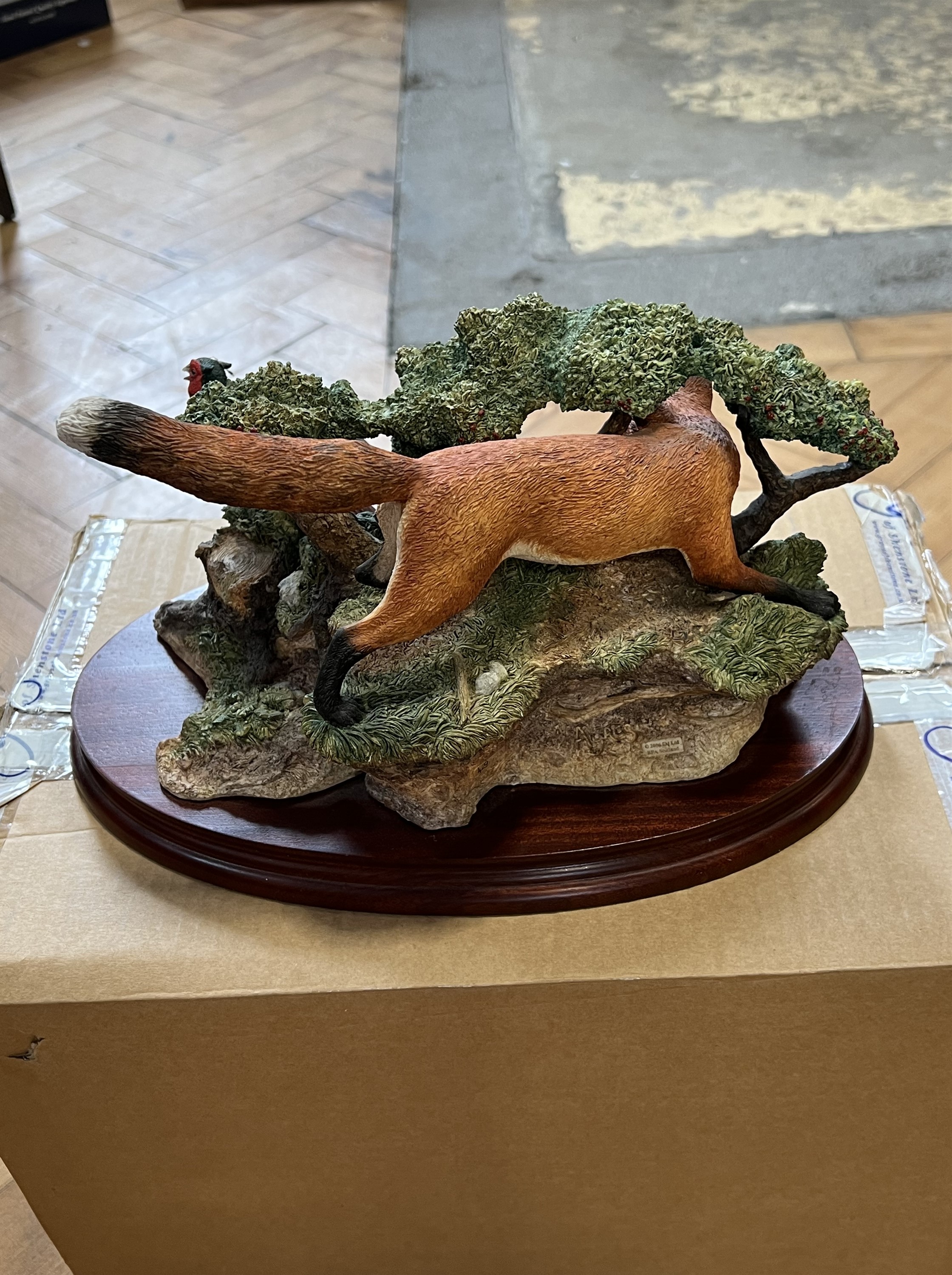 A boxed Border Fine Arts limited edition figurine, So Close Yet, 30 x 19 cm, (pheasant beak a/f) - Image 2 of 5