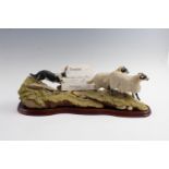 A Teviotdale limited edition figurine, Blackface Ewe and Collie, number 114/750, 43 x 20 x 14 cm