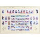 A set of 1980s Wills cigarette cards "The Battle of Waterloo", mounted in card and framed under
