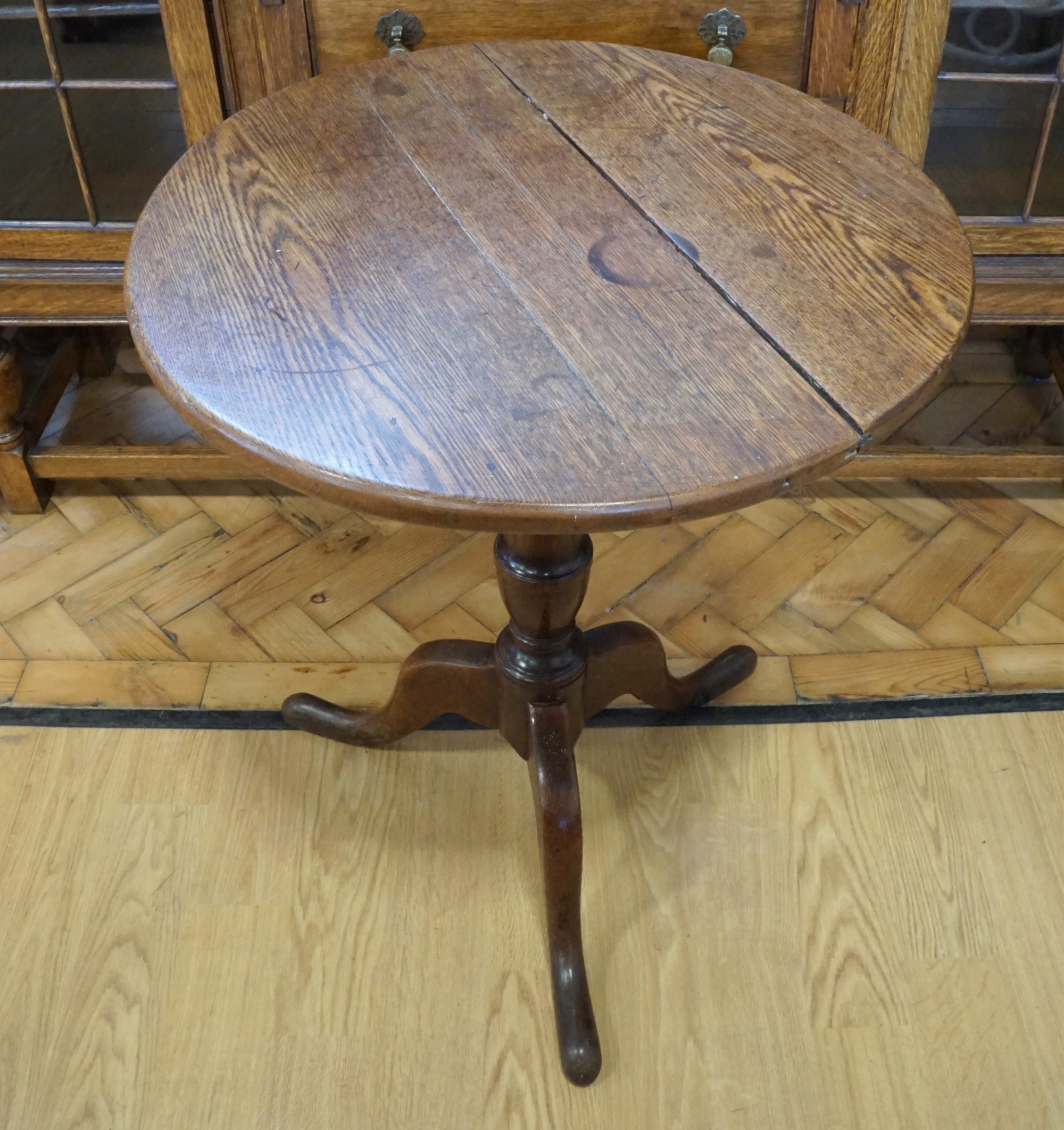 A George III oak tripod table, 57 x 71 cm - Image 2 of 3