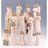Fourteen Willow Tree figurines, including Irish Charm, Peace, etc, tallest 23 cm