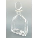 A mid 20th Century Orrefors decanter designed by Edward Hald, of plain rectangular form, signed to