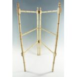A 19th / early 20th Century painted faux bamboo towel horse, (a/f), 43.5 x 6 x 84 cm closed
