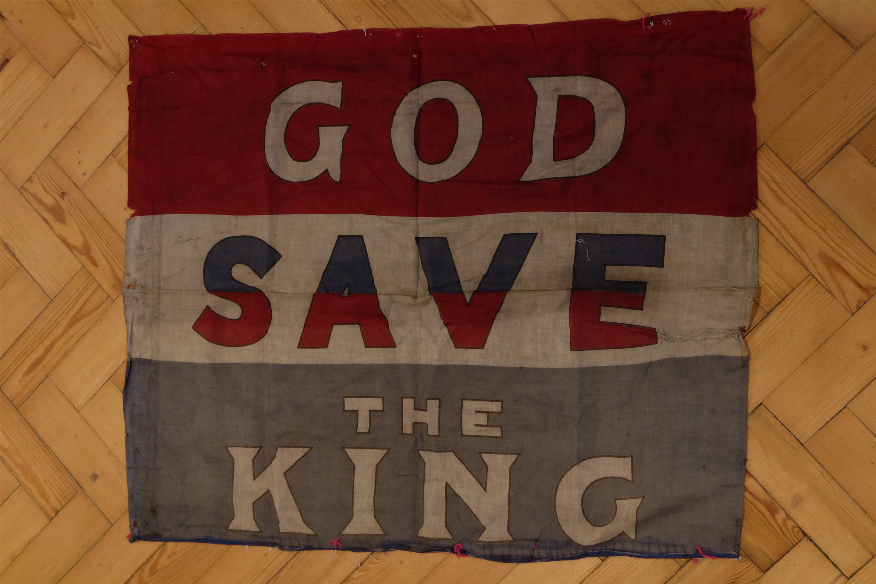 A George VI "God Save The King" printed cotton flag, 72 x 86 cm