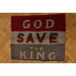 A George VI "God Save The King" printed cotton flag, 72 x 86 cm