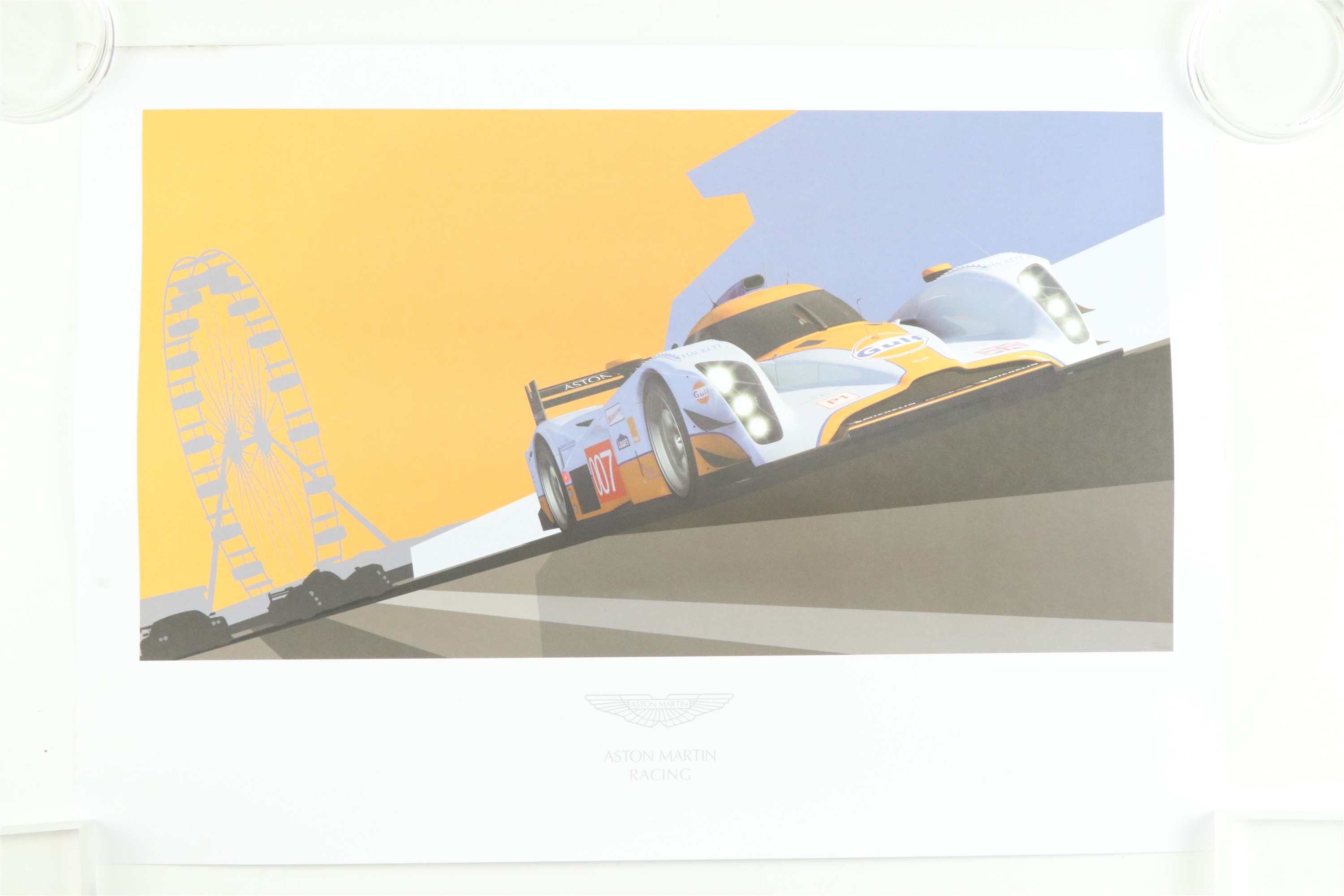 A group of Aston Martin posters together with two Le Mans and a Peugeot Racing poster, Aston - Image 4 of 8