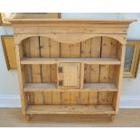 A Victorian style pine dresser back, 92 cm x 94 cm high
