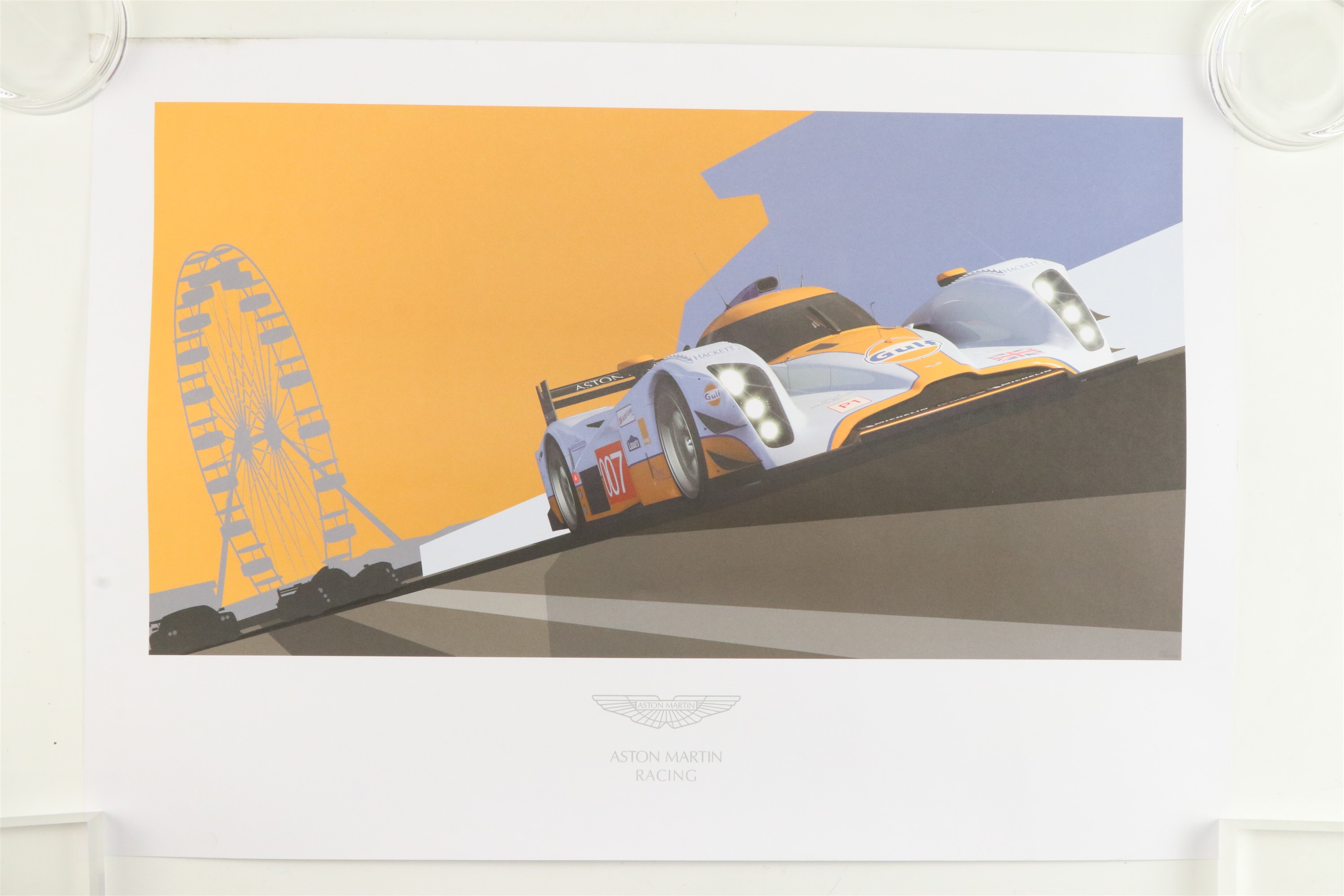 A group of Aston Martin posters together with two Le Mans and a Peugeot Racing poster, Aston - Image 5 of 8