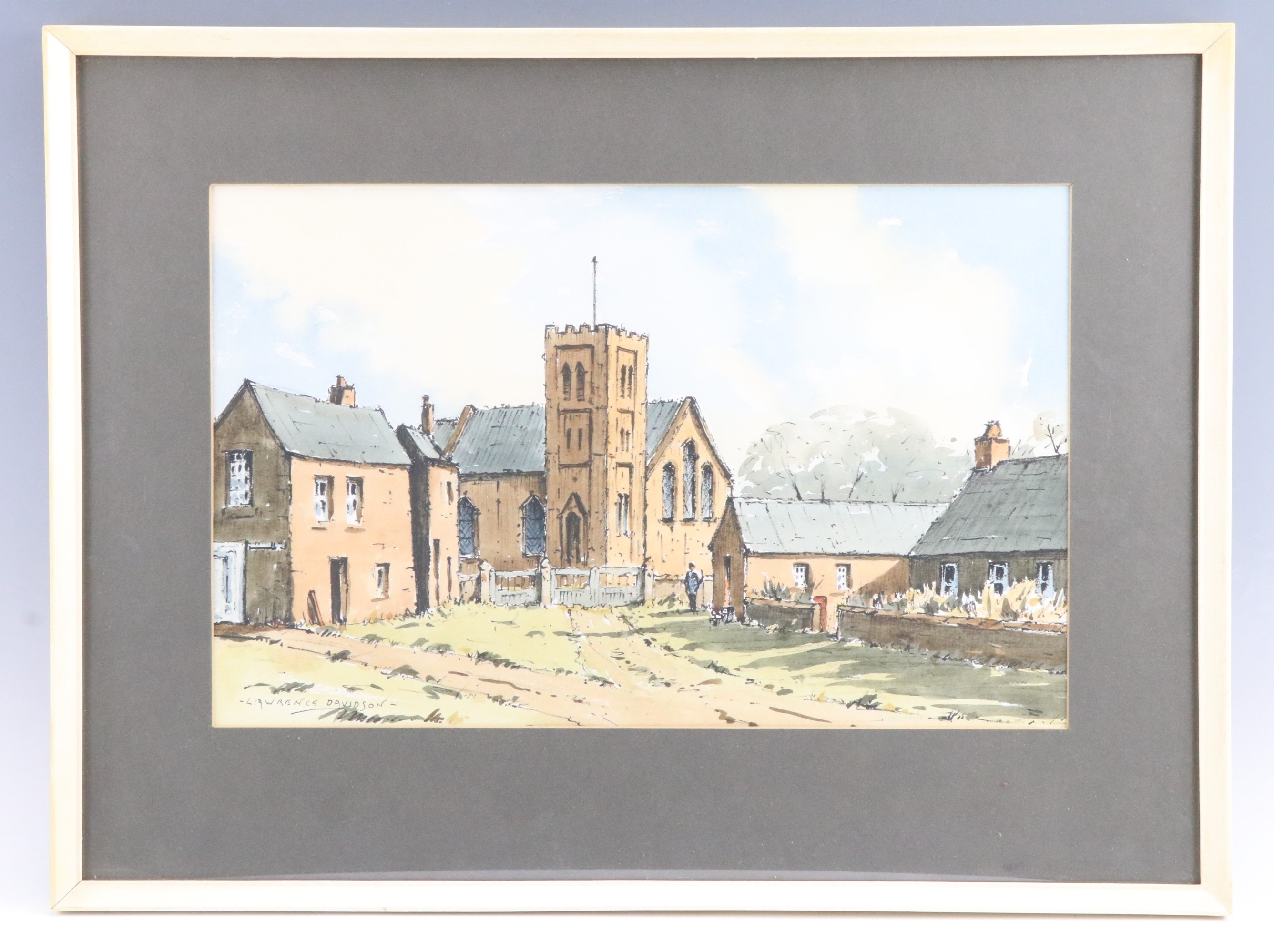 Lawrence Davidson, (late 20th Century, Cumbrian) "Cumrew Church", watercolour, signed, inscribed - Image 2 of 2