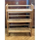 Six wooden folding shelves, 68 cm x 30 cm x 94 cm (illustration representative only)