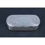 A Victorian silver snuff box, the exterior profusely decorated with gothic influenced engraving, the