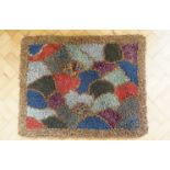 A hand crafted hooky mat / rag rug, 92 x 74 cm